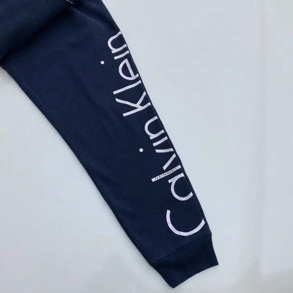 Calvin Klein Performance Jogging Pants Joggers Sweatpants Size M Navy Blue White - Picture 2 of 6